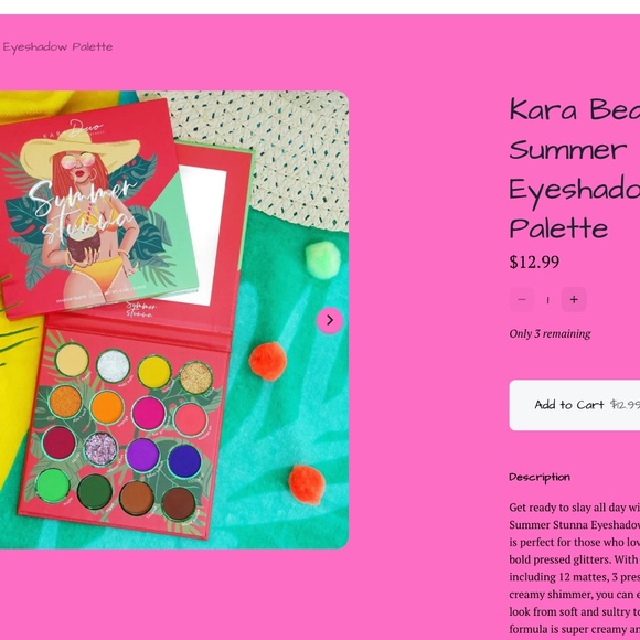 Kara Beauty "Summer Stunna" eyeshadow palette - Picture 8 of 8